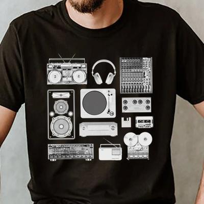 Retro Musikausrüstung T-Shirt Old School Audiophiler Toningenieur Geschenk DJ Für Musiker Liebhaber