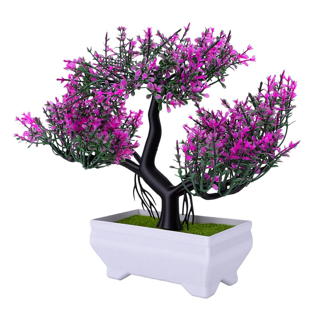 Mini Bonsai Tree Artificial Bonsai Faux Potted Plant No Maintenance Tabletop Decor for Office Home Desk Shelf