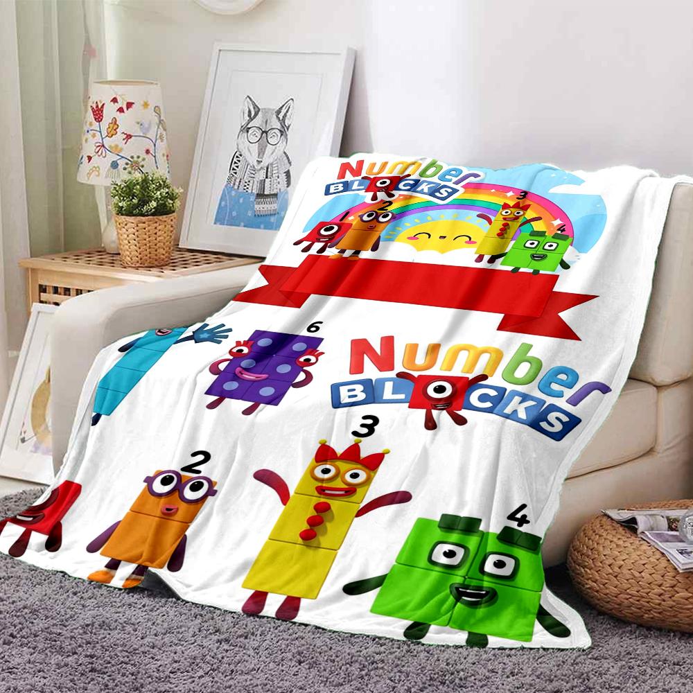 Numberblocks Theme Printed Blanket - Perfect for Couch, Bed, Travel & Outdoor Use | Machine Washable, Cozy & Durable.