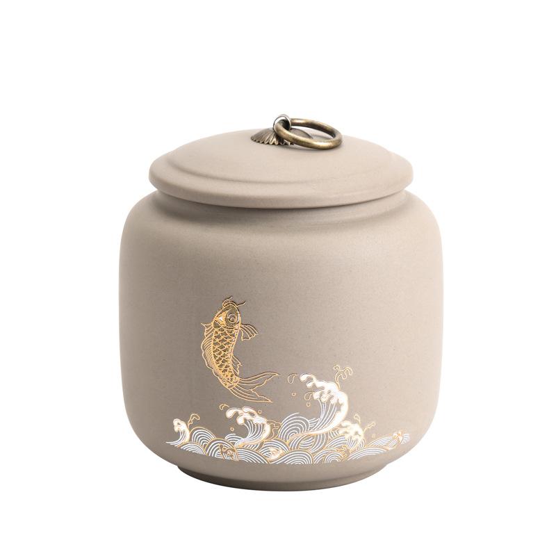 Coarse Pottery Tea Pot Ceramic Tea Container Living Room Coffee Table Decoration Accessories Home Tea Storage Box 750ML Gift
