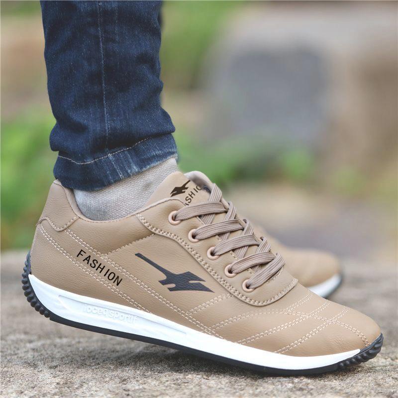 Casual shoes Fashion sports versatile men's shoes Lightweight platform leather shoes Lace-up men's shoes