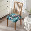 Flowers Print Chair Seat Covers Removable Washable Anti-Dust Stretch Spandex Dining Room Upholstered Chair Cushion Slipcover