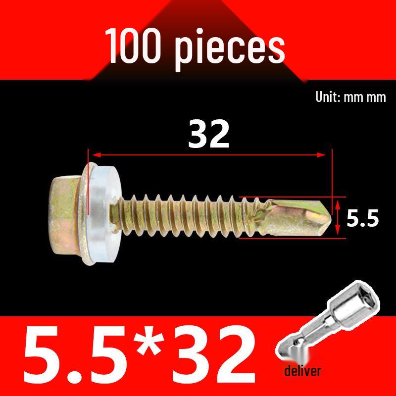 KI9S Stainless Steel Self-Drilling Hex Screw for Tile & Iron, M4
