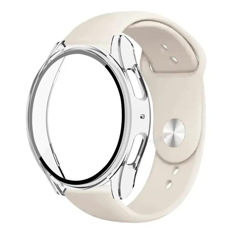 Case+Strap for Samsung Galaxy Watch 7 5 6 40mm 44mm Silicone Band 20mm Bracelet Tempered Glass Screen Film Case Protector Cover