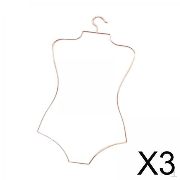 3x Metal Wire Body Shape Swimsuit Hanger, Kids Wardrobe Organizer, Unisex Clothing Coat Rack