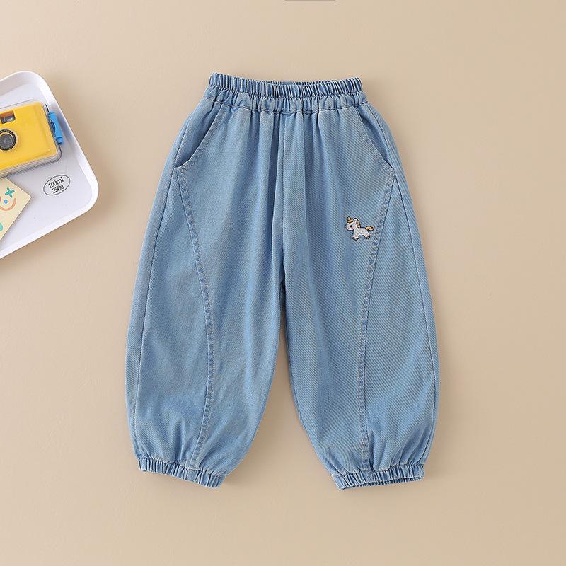 Stylish Tencel Denim Lantern Pants for Girls - Summer 2026 Collection 100 cm