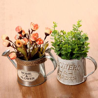 Vintage Flower Pot Succulent Planter Metal Plant Bucket Vertical Garden Decor
