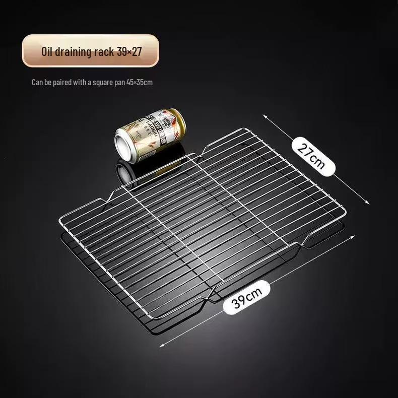 Stainless Steel Semi-Circular Oil Draining and Cooling Rack with Feet for Baking and Barbecue