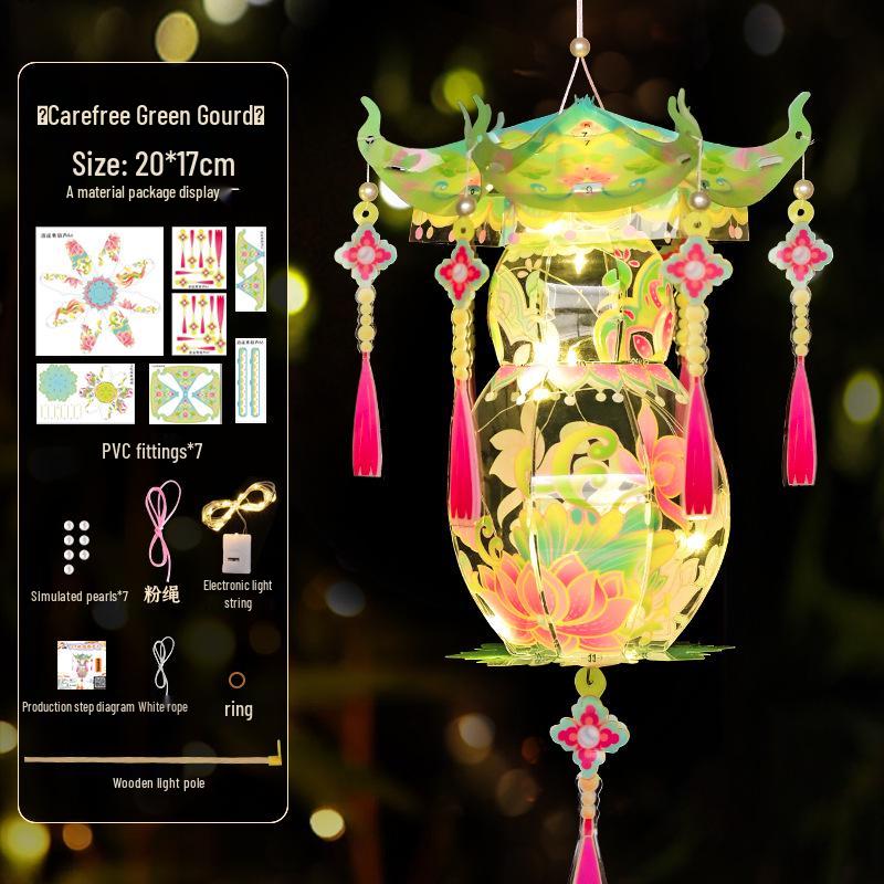Mid-Autumn Festival Handmade Ancient Style Lanterns - DIY Flower & Palace Luminous Projection Lanterns for Children