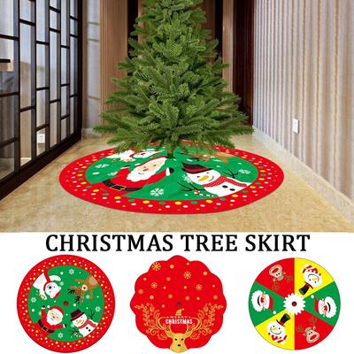 Merry Christmas Party Decor Christmas Tree Skirt Xmas Floor Cover Carpet Floor Mat Outdoor Blanket