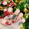 24Pcs/set Christmas Snowflake Christmas False Nails Christmas Fake Nail Extension  Manicurist