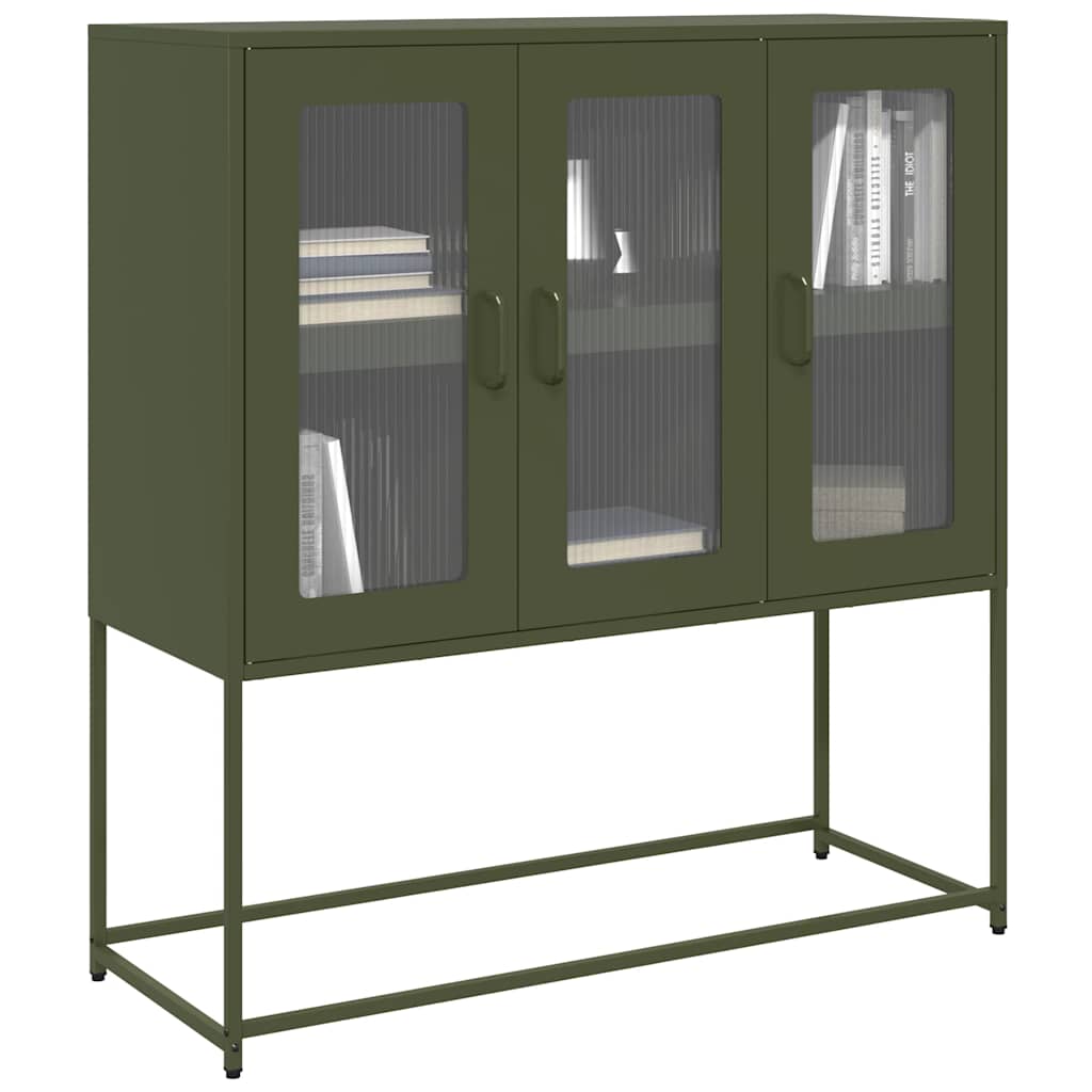 Sideboard Olive Green 100.5 x 39 x 107 cm Cold Rolled Steel