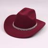 Western Cowboy Hat Imitation Pearl Lace Drop Chain Ornament Decorative Men's and Women's Party Holiday Jazz Hat