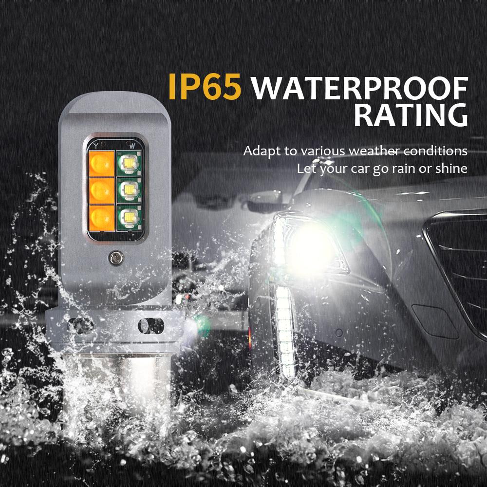 Led 1157 BAY15D T25 3157 T20 7443 With 2 in 1 Car Led Light Bulb Canbus Turn Signal DRL For Car Two-Colors Lamp White Yellow 12V