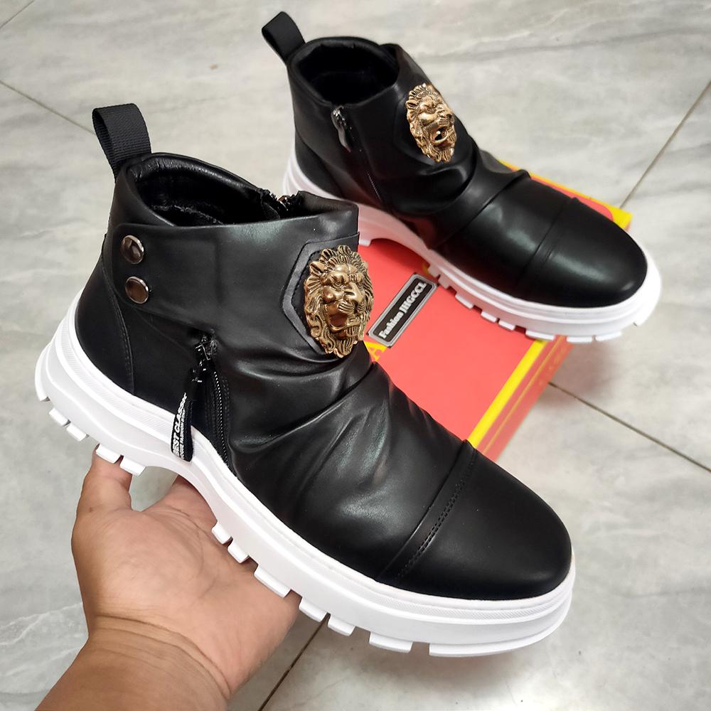 

Fashion New Riding boots High End Boots Anti-Wrinkle Gang Wedding Shoes Punk Comfort Shoe chaussure homme luxe marque Zapatos Hombre b4 44 чёрный