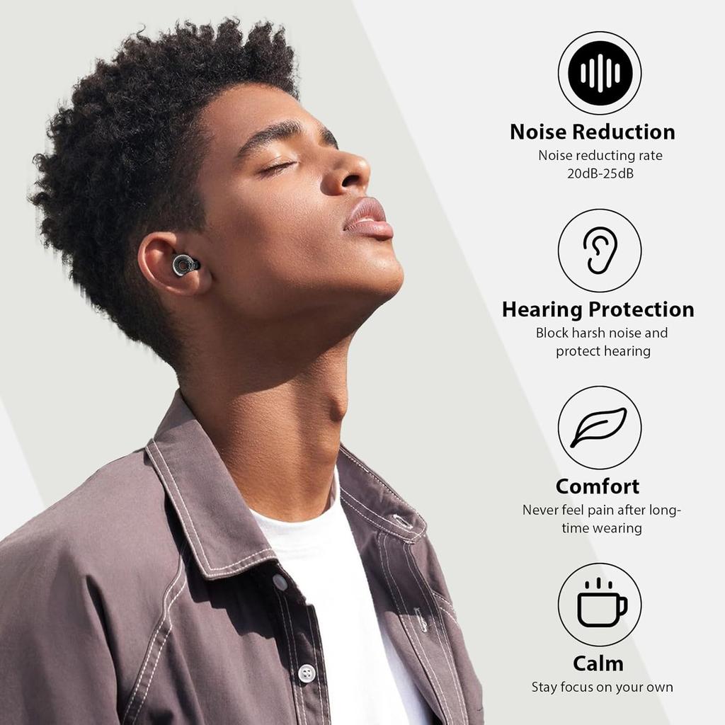 Concert Ear Plugs, Yawsoy High Fidelity Noise Cancelling Ear Plugs, Reusable Ear Plugs for Musicians, Raves, Focus and Sleep, 20dB Noise Reduction &