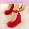 Elegant And Trendy New Fashion Women's Bow Tie Ankle Heel Platform Wedge Shoes