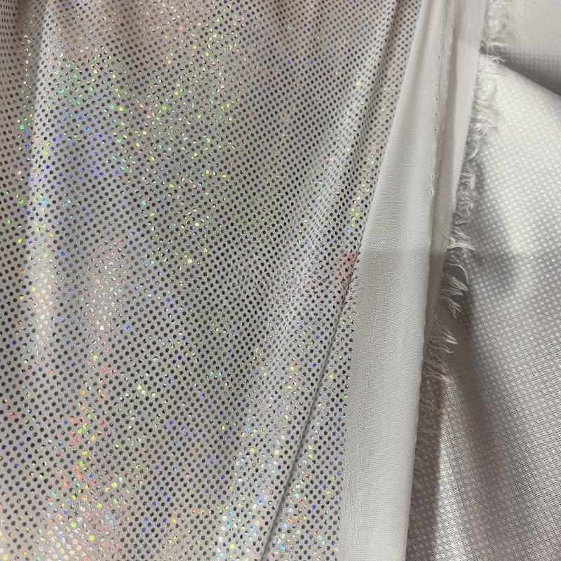 100x150cm Shiny Laser Dot Flocked Elastic Fabric High Stretch Knitting for Costume Stage Decor Sofa Backpack Diy Crafts