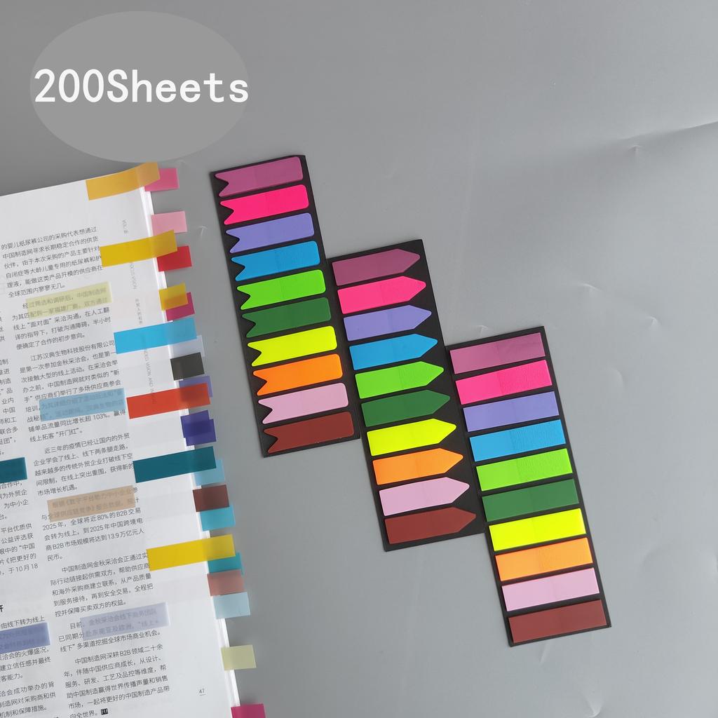 200 Blatt Transparente Haftnotizen Tabs Selbstklebend Kawaii Klare Lesezeichen Notizbücher Seitenmarkierer Schreibwaren