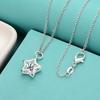 Popular Brands 925 Sterling Silver Pretty Shining Crystal Star Necklace for Women Fashion Y2k Party Wedding Accessories Jewelry