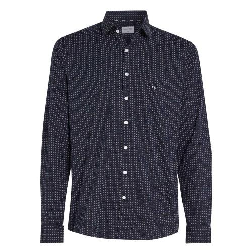 Calvin Klein Mens Microprint Poplin Shirt