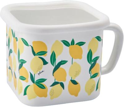 Toyo Horo Plune Enamel D14 Multi-Square Pot, Lemon, Size Approx. W17.8 H11.8 YJ-825