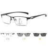 Progressive Multifocal Reading Glasses Men Women Half Frame Business Photochromic Glasses Anti-Blue Light Eyeglasses
