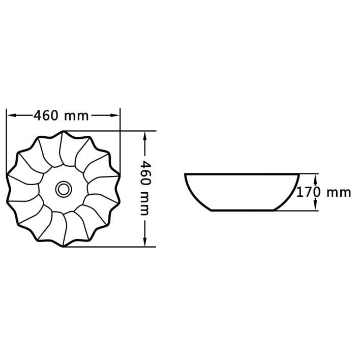 VidaXL Lavabo Lave-Mains Vasque à Poser Monter Salle de Bain Intérieur Salle d'Eau Cabine de Toilette Maison 46x17 cm 143921