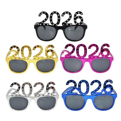 2026 Okuliare Číslo Šťastný Nový Rok Okuliare Diamantové Trblietavé Slnečné Okuliare Cosplay Rekvizita Vianočná Párty Dekorácia Zábavné Okuliare
