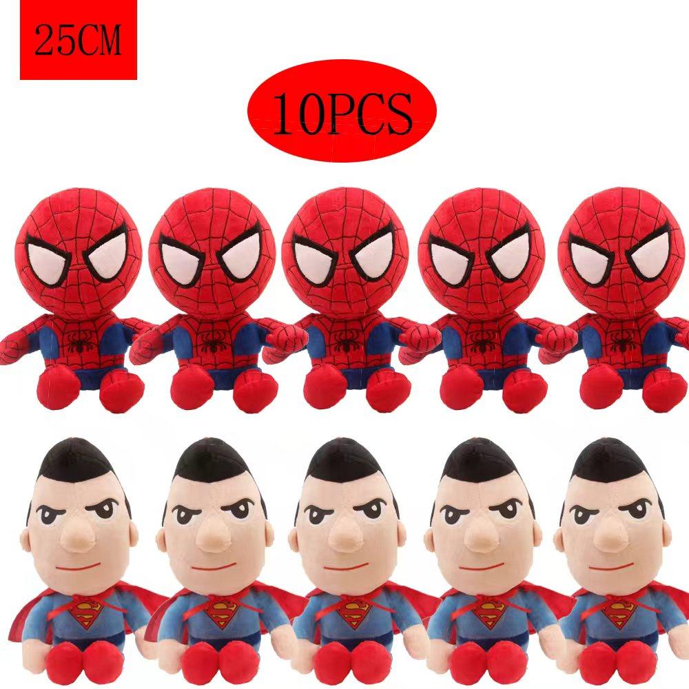 10Pcs Man Spidermaned Plush Toys Movie Dolls Marvel Avengers Soft Stuffed Hero Captain America Iron Christmas Gifts
