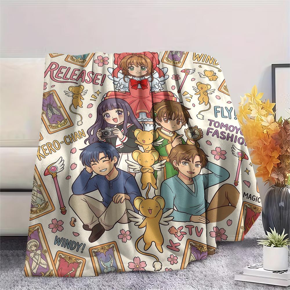 Cardcaptor Sakura charactersPrint Flannel Blanket, High Quality Comfortable for All Seasons, Home Decor, Warmth and Comfort