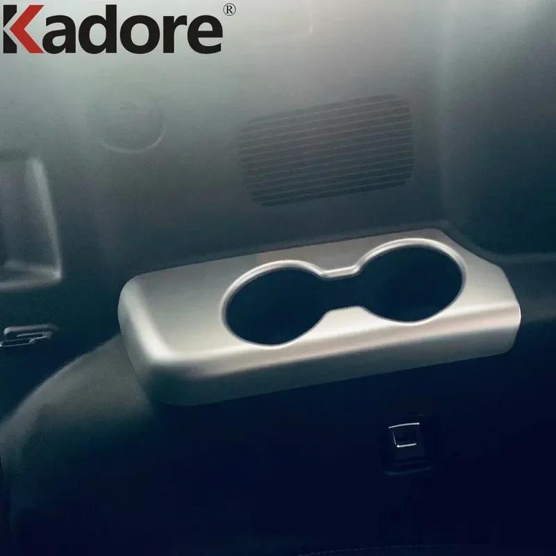 For Toyota Highlander Hybrid - 2024 Carbon Fiber Car Rear Seat Water Cup Holder Frame Cover Trim Interior Accessories