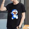 M-5XL men's fashion T-shirt loose round neck tops trendy versatile cartoon animation printing T-shirt