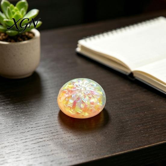 Stress Ball Fidget Toy Glitter Dumpling Squeeze with Steamer Box, Relief Dough TPR Toy, Soft Simulated Steamed Bun