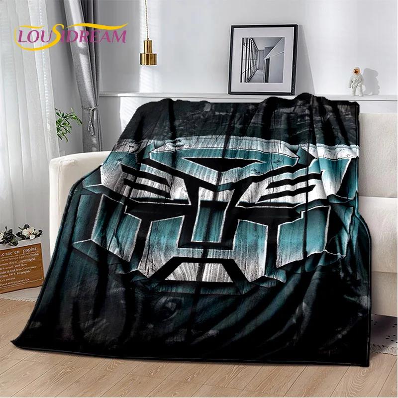 3D T-Transformers Cartoon Autobots Blanket,Soft Throw Blanket for Home Bedroom Bed Sofa Picnic Travel Office Rest Cover Blanket