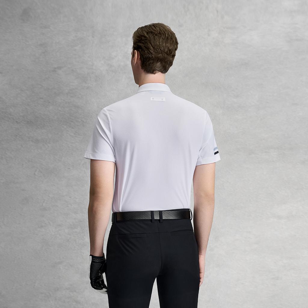 Fila Golf Series Fashion Simple Basic Sports Training Golf Versatile Comfortable Knitted Short Sleeve Polo Shirt Men Tops Jade-White A11M625102FWT