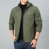 Men's Fleece Jacket Hooded Casual Blue Middle-aged Thermal Jacket