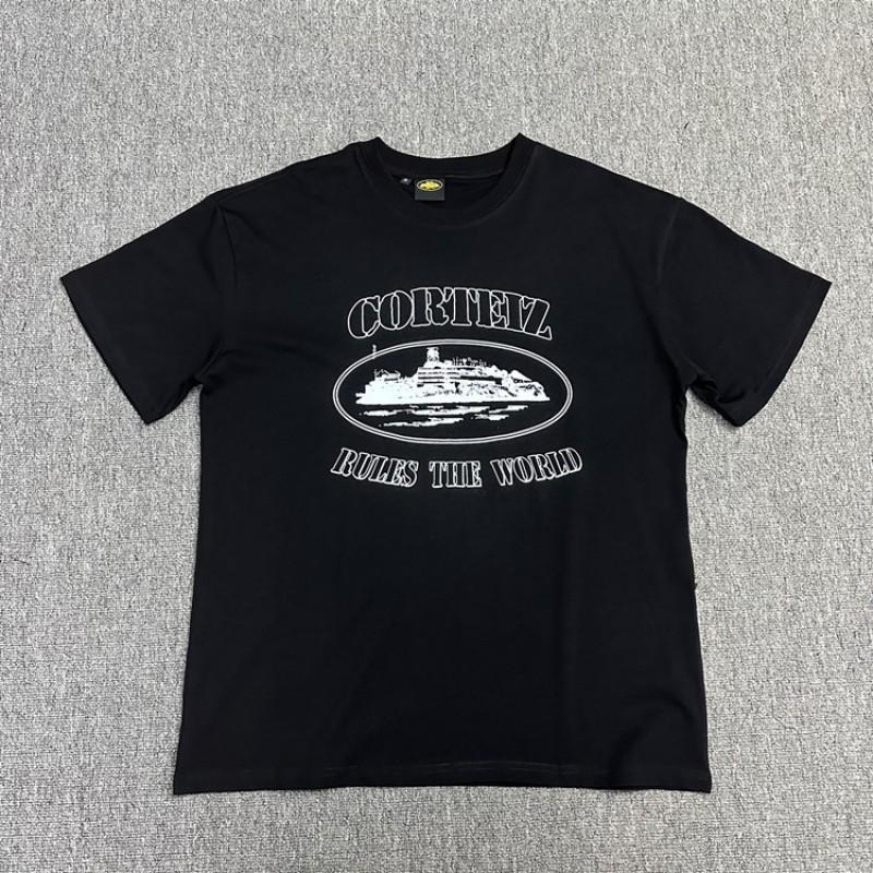 Corteiz Alcatraz Print Tee Unisex Streetwear Hip Hop Skateboard Casual Cotton T-Shirt Loose Fit