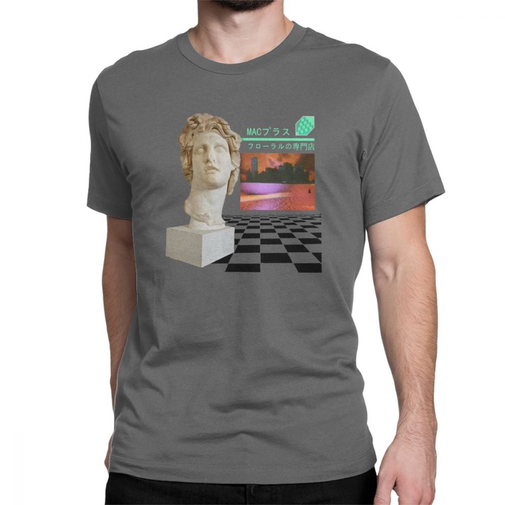 Vaporwave Tshirt Aesthetic Men T Shirts Hip Hop Floral Shoppe Macintosh Plus Fashion 100 Cotton Tees O Neck TShirt Gift Tops