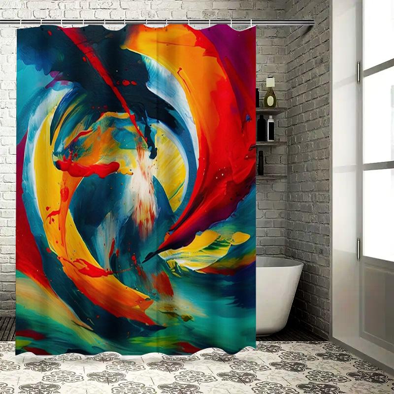 

Colorful Swirl Shower Curtain Bath Home Decor Artistic Print Waterproof Fabric Decoration 90x180cm