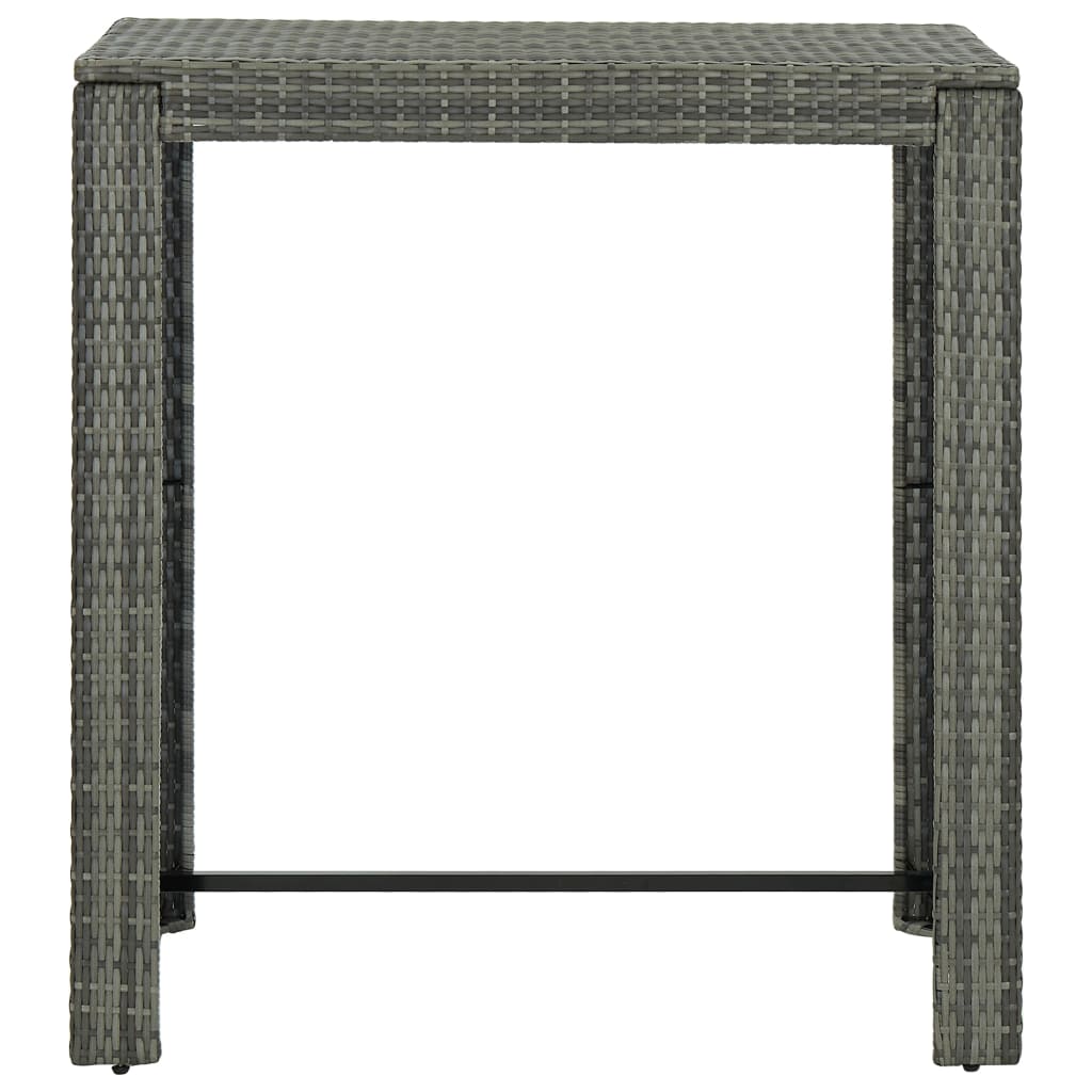 vidaXL Garten-Bartisch Grau 100x60,5x110,5 Cm Poly Rattan