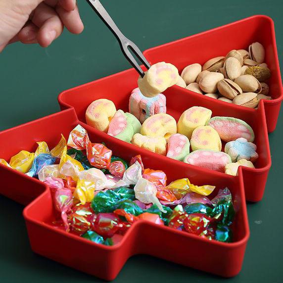 Christmas Tree Plate Snacks Fruit Plate Christmas Fruit Plate Divided Tableware Christmas Tableware Children's Anti Drop