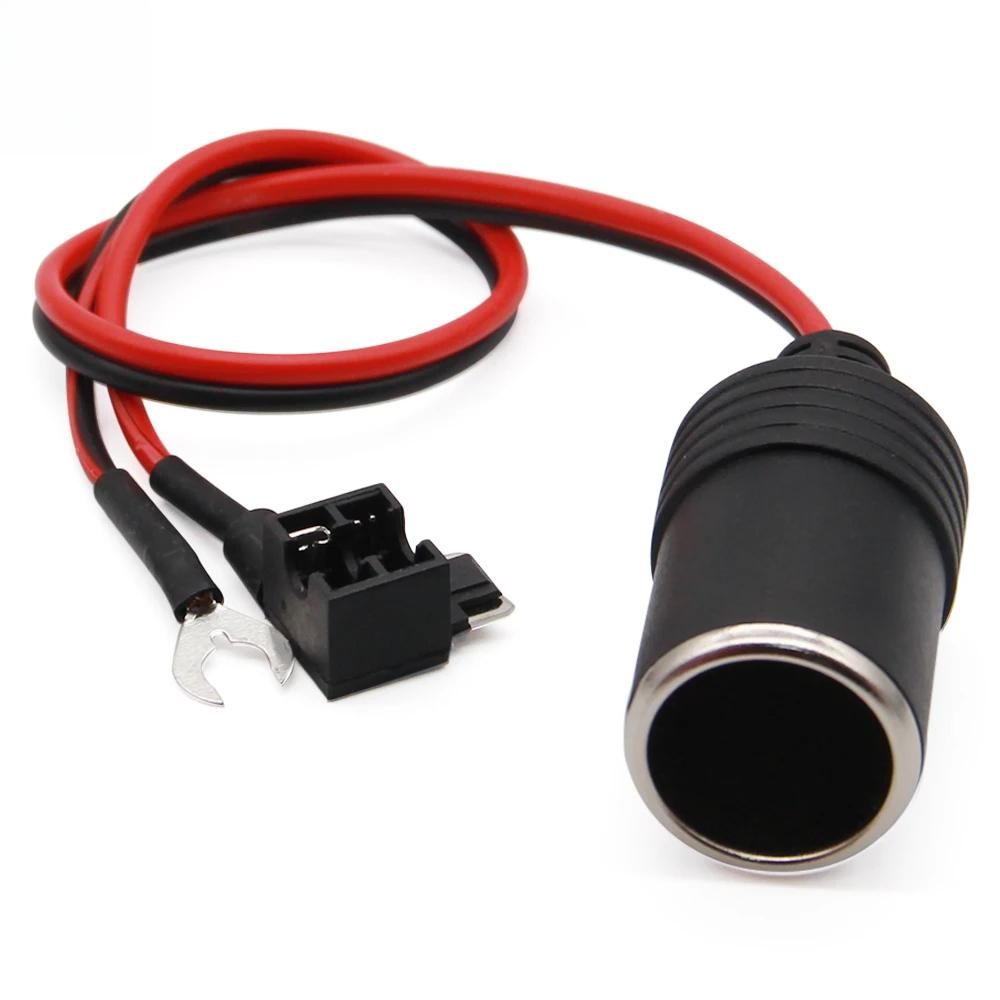 

Чистая медь Автомобильный разъем зарядного кабеля гнездовой разъем адаптер кабель предохранитель long leg чёрный/красный