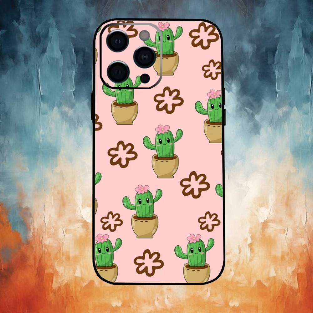 C-Cactus Succulents Phone Case For iPhone 17,16,15,14,13,12,11 Plus,Pro,Max,XS Silicone Soft Cover