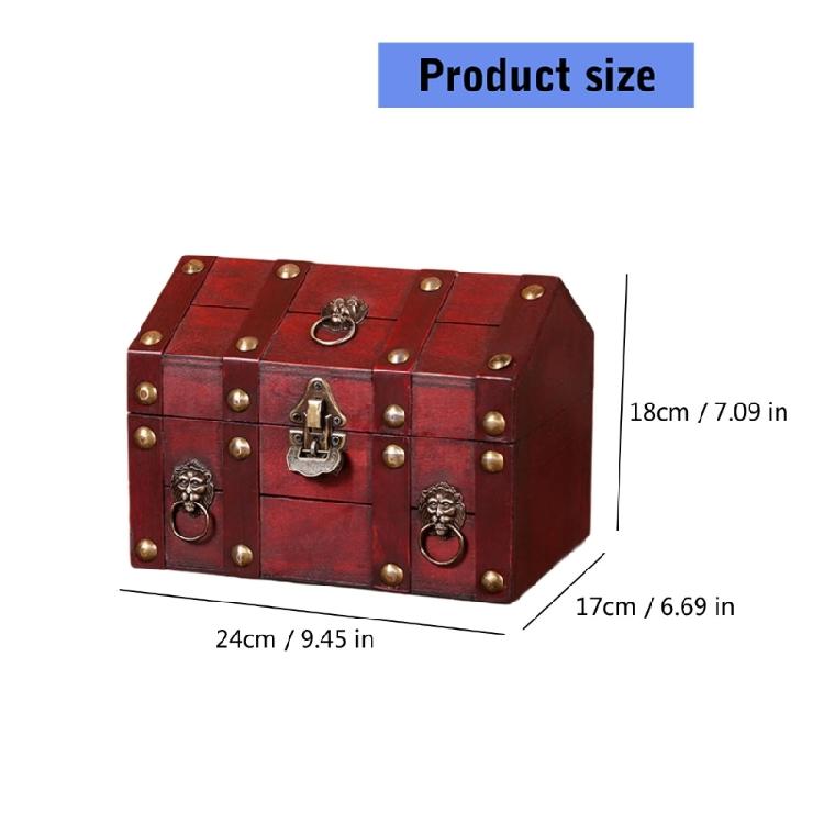 Traditional Wooden Storage Chest Dateless Locking System Compact Organizers Decorative Home Accent Storage Container