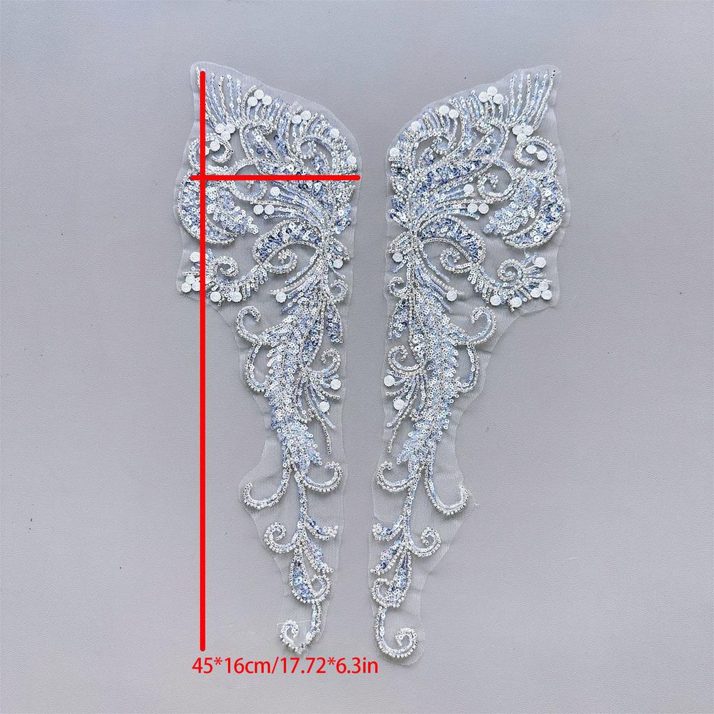 2pack Durability Sequins Embroidery Patches Creative Pattern Stylish Appliques for Customizing Dresses and Tops