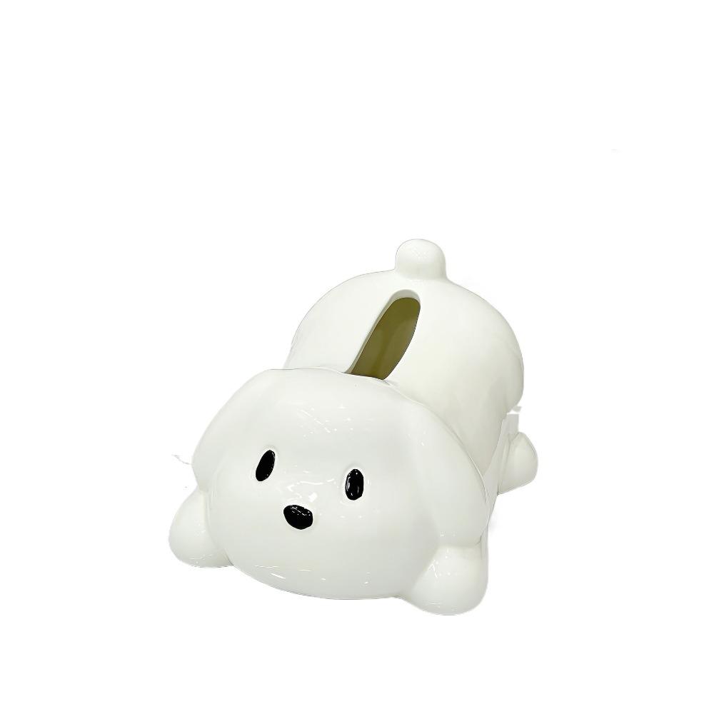 Cute Dog Tissue Box Ceramic Toilet Paper Box Animal Shape Napkin Holder  Bedside