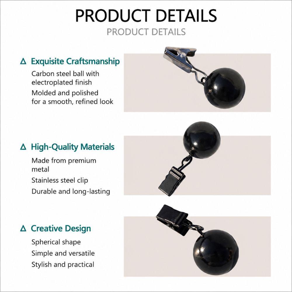 4pcs Windproof Tablecloth Weights Clips Solid Metal Ball Table Cover Pendant Clips  Home Dining