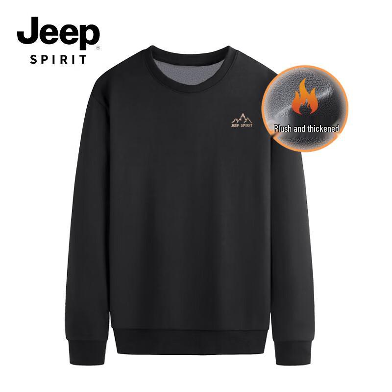 JEEP SPIRIT Men's Plush Fleece Crewneck Sweatshirt