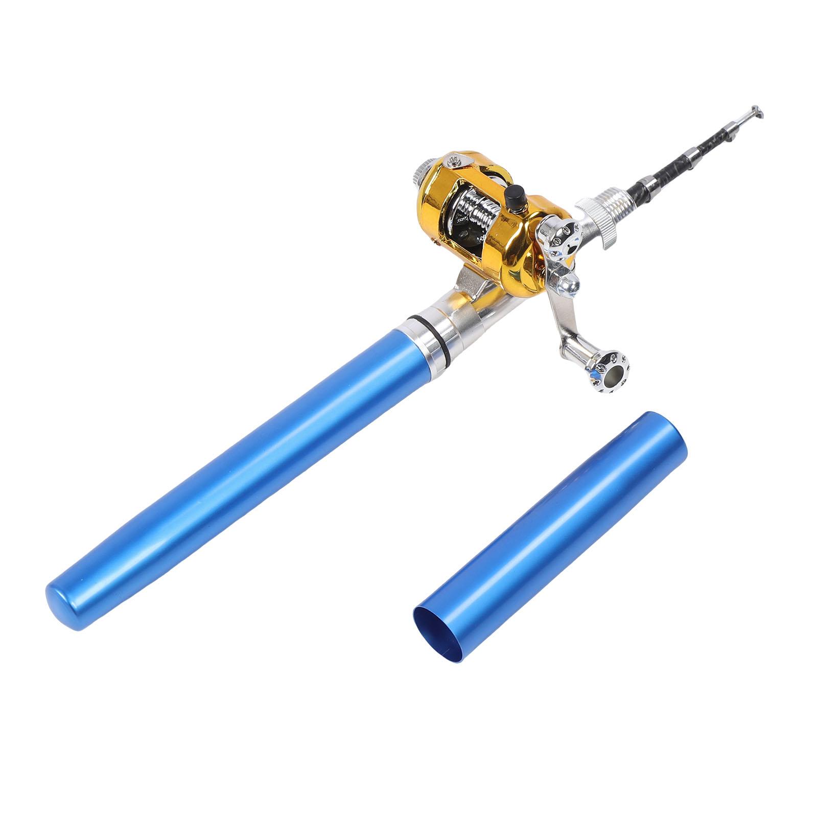 

Miniature Pen Fishing Rod Portable Pocket Size Fishing Pole with Reel Wheel for Outdoor Purple